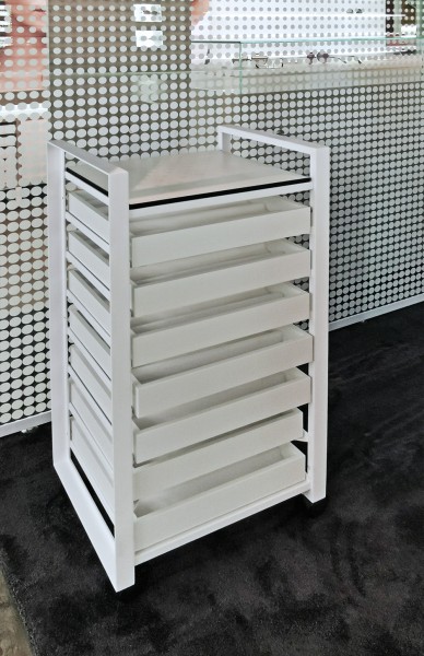 Tray trolley BT 4 black with top in white